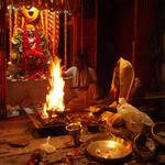 For eight years it has been my privilege to sit with Babuji Maharaj for all or part of the all-night Kali puja that occurs in October-November. The temple, part of the family home, is on the steps to the Ganga at Dashashwamedha Ghat in Banares. 